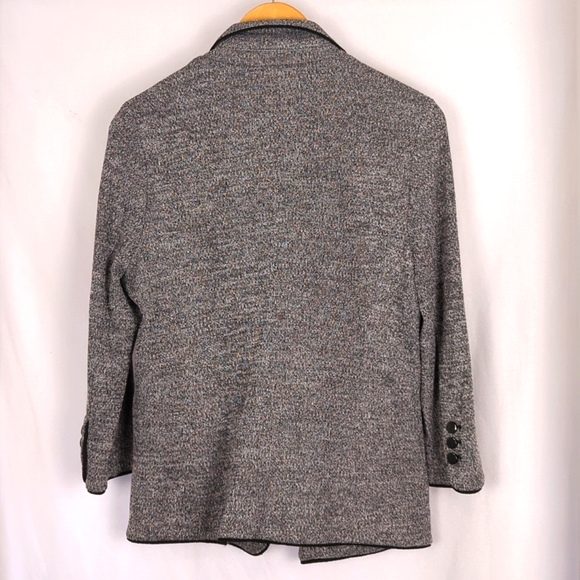 SKIES ARE BLUE Women's Alanna Textured Knit Blazer Grey Large - Picture 6 of 6